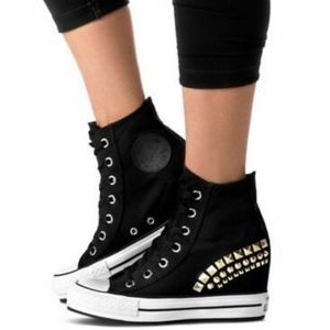 converse wedge sneakers black